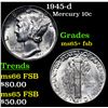 Image 1 : 1945-d Mercury Dime 10c Grades GEM+ FSB