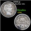 Image 1 : 1916-p Barber Dime 10c Grades vf++