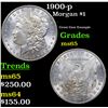 Image 1 : 1900-p Morgan Dollar $1 Grades GEM Unc