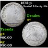 Image 1 : 1875-p Seated Half Dollar 50c Grades g, good