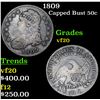 Image 1 : 1809 Capped Bust Half Dollar 50c Grades vf, very fine