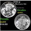 Image 1 : 1941-p Mercury Dime 10c Grades Choice+ Unc