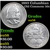 Image 1 : 1893 Columbian Old Commem Half Dollar 50c Grades Choice AU/BU Slider