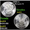 Image 1 : 1881-s Morgan Dollar $1 Grades Choice Unc