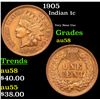 Image 1 : 1905 Indian Cent 1c Grades Choice AU/BU Slider
