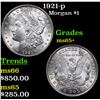 Image 1 : 1921-p Morgan Dollar $1 Grades GEM+ Unc