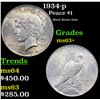 Image 1 : 1934-p Peace Dollar $1 Grades Select+ Unc