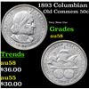 Image 1 : 1893 Columbian Old Commem Half Dollar 50c Grades Choice AU/BU Slider