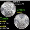 Image 1 : 1886-p Morgan Dollar $1 Grades GEM+ Unc