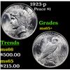 Image 1 : 1923-p Peace Dollar $1 Grades GEM+ Unc