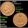 Image 1 : 1901 Indian Cent 1c Grades Choice AU/BU Slider