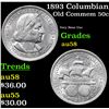 Image 1 : 1893 Columbian Old Commem Half Dollar 50c Grades Choice AU/BU Slider