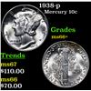 Image 1 : 1938-p Mercury Dime 10c Grades GEM++ Unc
