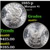Image 1 : 1885-p Morgan Dollar $1 Grades GEM+ Unc
