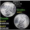 Image 1 : 1922-s Peace Dollar $1 Grades Select+ Unc