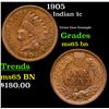 Image 1 : 1905 Indian Cent 1c Grades GEM Unc BN