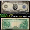 Image 1 : 1914 $5 Large Size Blue Seal Federal Reserve Note, Philadelphia, PA  3-C Grades vf+