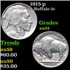 Image 1 : 1915-p Buffalo Nickel 5c Grades Select AU