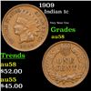 Image 1 : 1909 Indian Cent 1c Grades Choice AU/BU Slider