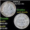 Image 1 : 1909-p Barber Dime 10c Grades au details