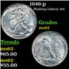 Image 1 : 1946-p Walking Liberty Half Dollar 50c Grades Select Unc