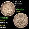 Image 1 : 1864 CN Indian Cent 1c Grades vf+