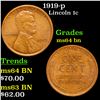 Image 1 : 1919-p Lincoln Cent 1c Grades Choice Unc BN