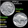 Image 1 : 1936-p Buffalo Nickel 5c Grades Choice Unc