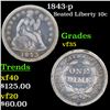 Image 1 : 1843-p Seated Liberty Dime 10c Grades vf++