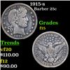 Image 1 : 1915-s Barber Quarter 25c Grades f+
