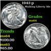 Image 1 : 1942-p Walking Liberty Half Dollar 50c Grades Choice Unc