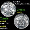 Image 1 : 1942-p Walking Liberty Half Dollar 50c Grades Choice Unc
