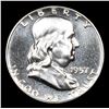 Image 2 : Proof 1957-p Franklin Half Dollar 50c Grades GEM+ Proof Cameo
