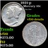 Image 1 : 1921-p Mercury Dime 10c Grades vf details