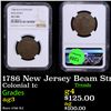 Image 1 : NGC 1786 New Jersey Beam Straight Colonial Cent 1c Graded ag3 By NGC