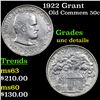 Image 1 : 1922 Grant Old Commem Half Dollar 50c Grades Unc Details