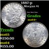 Image 1 : 1887-p Morgan Dollar $1 Grades Choice+ Unc