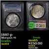 Image 1 : PCGS 1887-p Morgan Dollar $1 Graded ms64 By PCGS