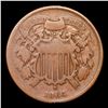 Image 2 : 1864 Small Motto Two Cent Piece 2c Graded f15 details By SEGS