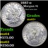 Image 1 : 1887-o Morgan Dollar $1 Grades Select+ Unc