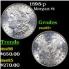 Image 1 : 1898-p Morgan Dollar $1 Grades GEM+ Unc