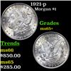 Image 1 : 1921-p Morgan Dollar $1 Grades GEM+ Unc