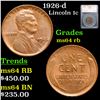 Image 1 : 1926-d Lincoln Cent 1c Graded ms64 rb By SEGS