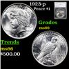 Image 1 : 1923-p Peace Dollar $1 Graded ms66 By SEGS