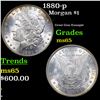 Image 1 : 1880-p Morgan Dollar $1 Grades GEM Unc