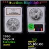 Image 1 : ***Auction Highlight*** NGC 1996 Silver Eagle Dollar $1 Graded ms69 By NGC (fc)