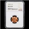 Image 2 : NGC 1957-d Lincoln Cent 1c Graded ms65 rd By NGC