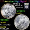 Image 1 : ***Auction Highlight*** 1926-p Peace Dollar 1 Graded GEM+ Unc By USCG (fc)