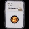 Image 2 : ***Auction Highlight*** NGC 1944-p Lincoln Cent Near TOP POP! 1c Graded ms67 rd By NGC (fc)