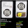 Image 1 : NGC 1953-s Franklin Half Dollar 50c Graded ms64 By NGC